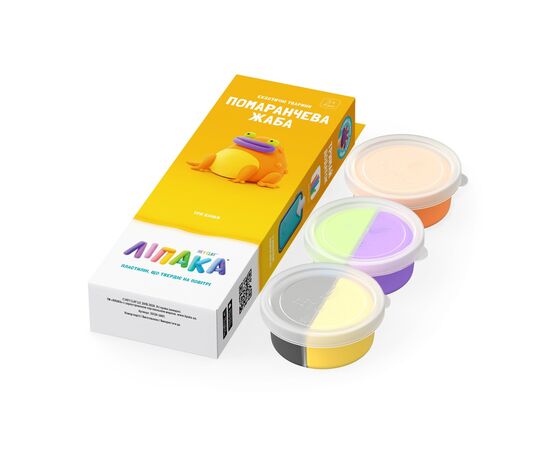 Набір для творчості Lipaka пластилину, Помаранчева жаба (30124-UA01), зображення 2 Набір для творчості Lipaka пластилину, Помаранчева жаба (30124-UA01), зображення 2