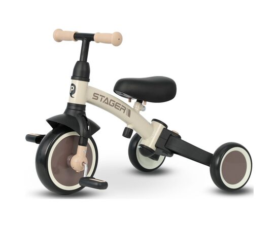 Дитячий велосипед QPlay Stager 3 в 1 з ручкою, біговел, Beige-Brown (T80STAGERBeigeBrown), зображення 2 Дитячий велосипед QPlay Stager 3 в 1 з ручкою, біговел, Beige-Brown (T80STAGERBeigeBrown), зображення 2