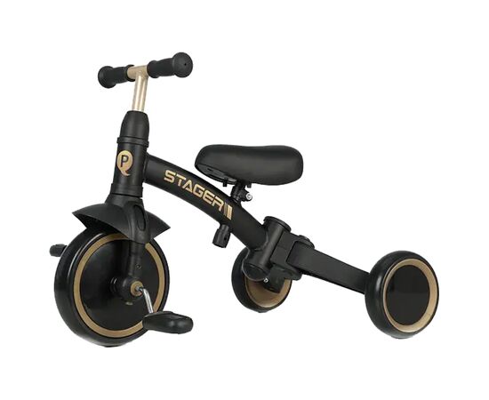 Дитячий велосипед QPlay Stager 3 в 1 з ручкою, біговел, Black (T80STAGERBlack), зображення 2