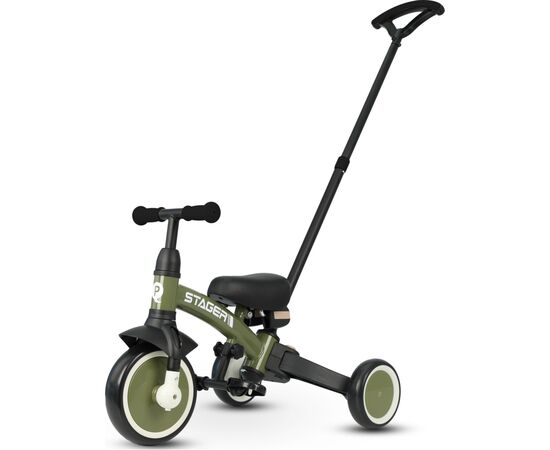 Детский велосипед QPlay Stager 3 в 1 з ручкою, біговел, Dark Green (T80STAGERDarkGreen)