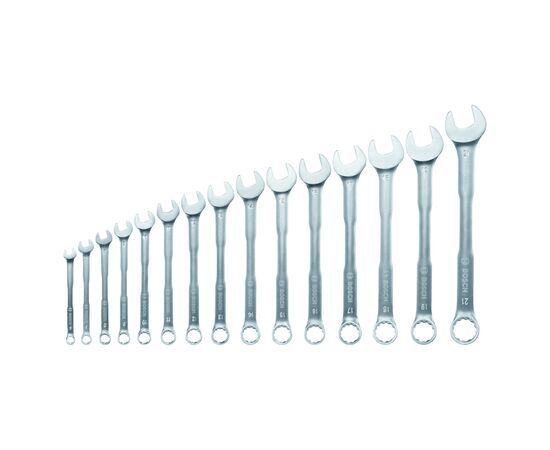 Ключ Bosch гаечный, набор 15шт, комбинированный, 6-21мм, CrV (1.600.A02.Z9E), изображение 3
