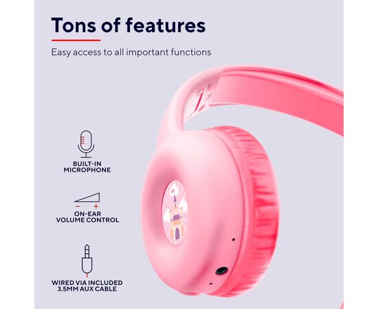 Наушники Trust Nouna Kids Wireless Pink (25274), изображение 5 Наушники Trust Nouna Kids Wireless Pink (25274), изображение 5
