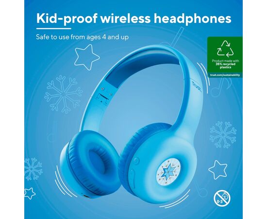 Наушники Trust Nouna Kids Wireless Blue (25275), изображение 2 Наушники Trust Nouna Kids Wireless Blue (25275), изображение 2