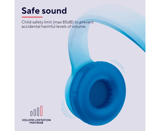 Наушники Trust Nouna Kids Wireless Blue (25275), изображение 3 Наушники Trust Nouna Kids Wireless Blue (25275), изображение 3
