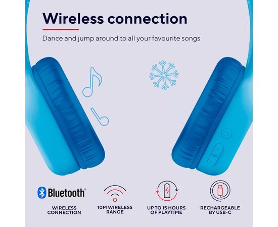 Наушники Trust Nouna Kids Wireless Blue (25275), изображение 4 Наушники Trust Nouna Kids Wireless Blue (25275), изображение 4