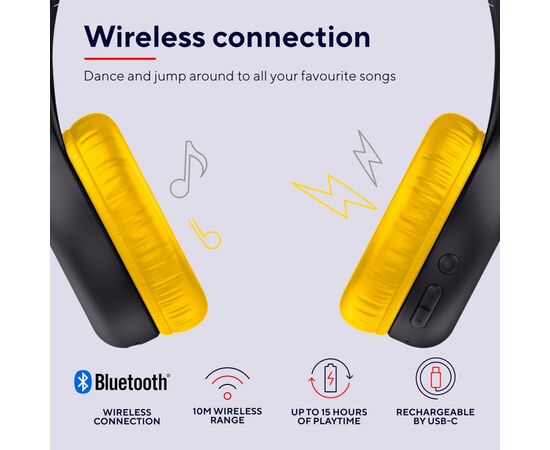 Наушники Trust Nouna Kids Wireless Black (25405), изображение 4 Наушники Trust Nouna Kids Wireless Black (25405), изображение 4