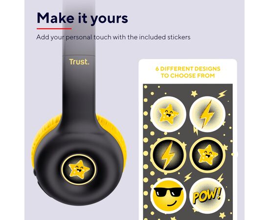 Наушники Trust Nouna Kids Wireless Black (25405), изображение 7 Наушники Trust Nouna Kids Wireless Black (25405), изображение 7