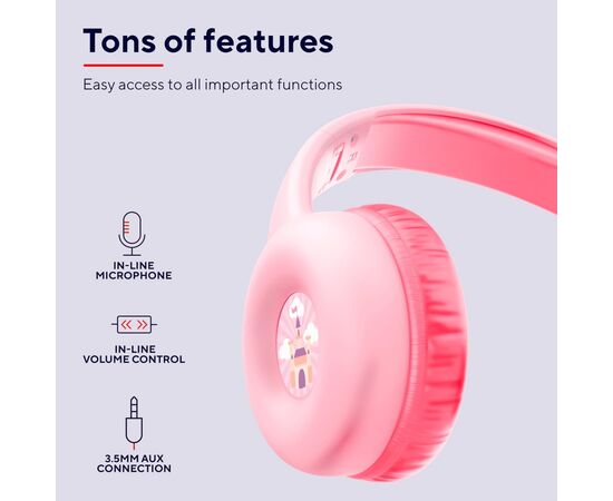 Навушники Trust Nouna Pink (25277), зображення 4 Навушники Trust Nouna Pink (25277), зображення 4
