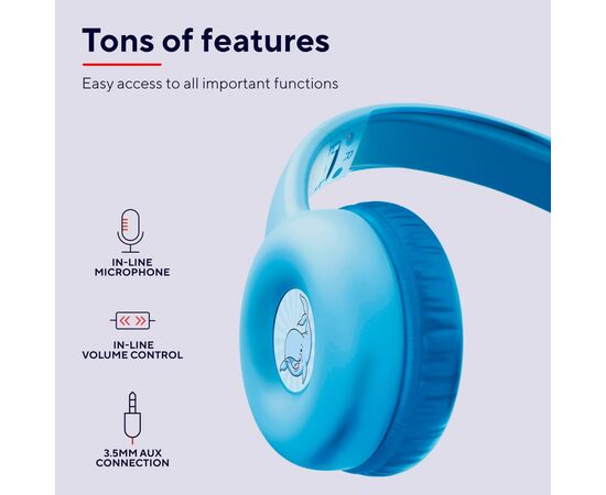 Наушники Trust Nouna Blue (25278), изображение 3 Наушники Trust Nouna Blue (25278), изображение 3