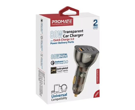 Зарядний пристрій Promate transdrive-80w, зображення 2 Зарядний пристрій Promate transdrive-80w, зображення 2