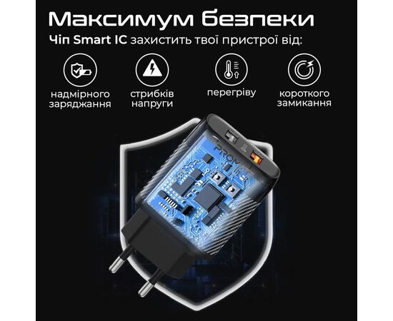 Зарядное устройство Promate biplug-qc3.eu-bk, изображение 6 Зарядное устройство Promate biplug-qc3.eu-bk, изображение 6