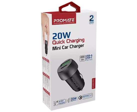 Зарядное устройство Promate drivegear-20w.black, изображение 2 Зарядное устройство Promate drivegear-20w.black, изображение 2