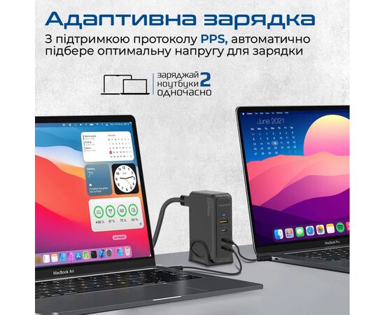 Зарядний пристрій Promate ganport-140w.black, зображення 7