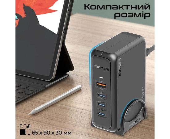 Зарядний пристрій Promate ganport-140w.black, зображення 9
