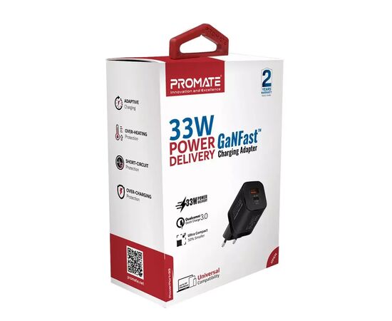 Зарядное устройство Promate powerport-33.black, изображение 2 Зарядное устройство Promate powerport-33.black, изображение 2