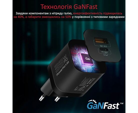 Зарядное устройство Promate powerport-33.black, изображение 4 Зарядное устройство Promate powerport-33.black, изображение 4