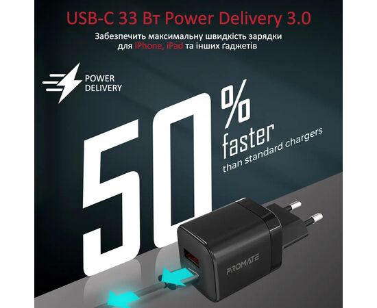 Зарядное устройство Promate powerport-33.black, изображение 6 Зарядное устройство Promate powerport-33.black, изображение 6