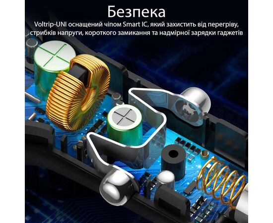 Зарядное устройство Promate voltrip-uni.black, изображение 5 Зарядное устройство Promate voltrip-uni.black, изображение 5