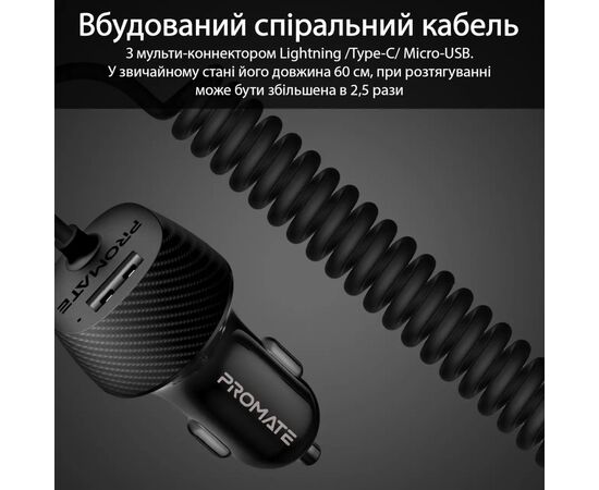 Зарядное устройство Promate voltrip-uni.black, изображение 6 Зарядное устройство Promate voltrip-uni.black, изображение 6