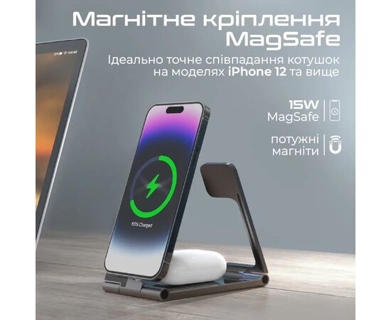 Зарядное устройство Promate aurafold-trio, изображение 4 Зарядное устройство Promate aurafold-trio, изображение 4