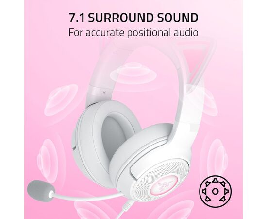 Наушники Razer Kraken Kitty V2 White (RZ04-04730600-R3M1), изображение 6 Наушники Razer Kraken Kitty V2 White (RZ04-04730600-R3M1), изображение 6