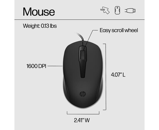 Комплект HP 150 USB Black (240J7AA), изображение 6 Комплект HP 150 USB Black (240J7AA), изображение 6