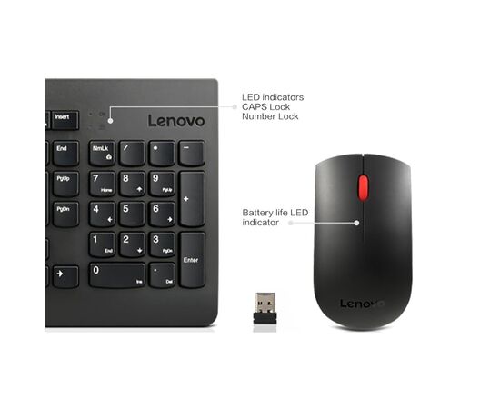 Комплект Lenovo Essential Wireless Combo Gen2 Black (4X31N50709), изображение 2 Комплект Lenovo Essential Wireless Combo Gen2 Black (4X31N50709), изображение 2