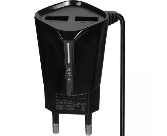 Зарядний пристрій Gelius Pro Edition Auto ID 2USB + Cable Type-C 2.4A Black (00000072152), зображення 2 Зарядний пристрій Gelius Pro Edition Auto ID 2USB + Cable Type-C 2.4A Black (00000072152), зображення 2