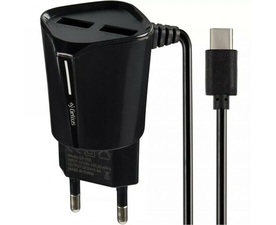 Зарядное устройство Gelius Pro Edition Auto ID 2USB + Cable Type-C 2.4A Black (00000072152)
