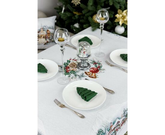 Скатерть Прованс гобеленовая с велюром Зимний город 135х180 см (4823093450462), изображение 5