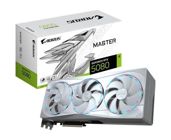 Видеокарта GIGABYTE GeForce RTX5080 16GB MASTER ICE (GV-N5080AORUSM ICE-16GD), изображение 10 Видеокарта GIGABYTE GeForce RTX5080 16GB MASTER ICE (GV-N5080AORUSM ICE-16GD), изображение 10