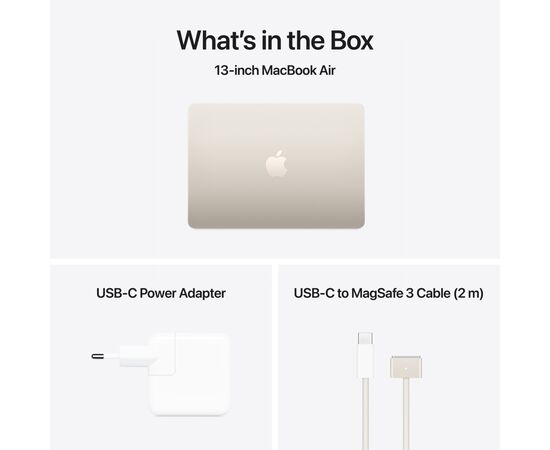Ноутбук Apple MacBook Air 13 M4 A3240 Starlight (MW103UA/A), изображение 9 Ноутбук Apple MacBook Air 13 M4 A3240 Starlight (MW103UA/A), изображение 9