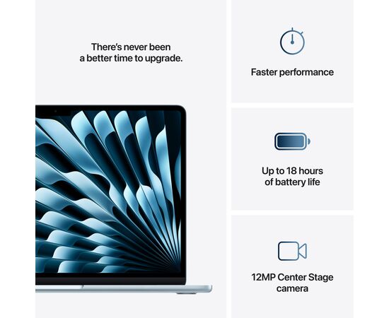 Ноутбук Apple MacBook Air 13 M4 A3241 Sky Blue (MC7A4UA/A), изображение 9 Ноутбук Apple MacBook Air 13 M4 A3241 Sky Blue (MC7A4UA/A), изображение 9