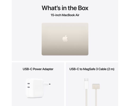 Ноутбук Apple MacBook Air 13 M4 A3241 Starlight (MW1J3UA/A), изображение 9 Ноутбук Apple MacBook Air 13 M4 A3241 Starlight (MW1J3UA/A), изображение 9