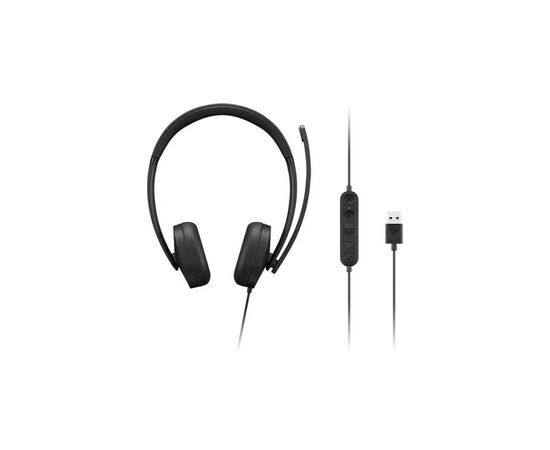 Наушники Lenovo USB-A Wired Stereo Headset Gen 2 Black (4XD1P83425), изображение 2
