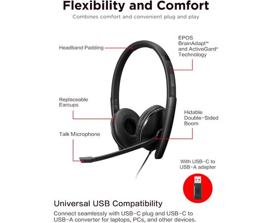 Наушники Lenovo Wired ANC Headset Gen 2 (Teams) Black (4XD1M45627), изображение 2 Наушники Lenovo Wired ANC Headset Gen 2 (Teams) Black (4XD1M45627), изображение 2