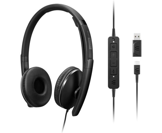 Наушники Lenovo Wired ANC Headset Gen 2 (Teams) Black (4XD1M45627), изображение 6 Наушники Lenovo Wired ANC Headset Gen 2 (Teams) Black (4XD1M45627), изображение 6