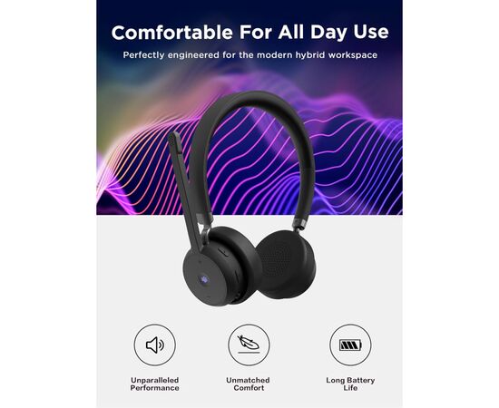 Наушники Lenovo Wireless VoIP Headset (Teams) Black (4XD1M80020), изображение 3 Наушники Lenovo Wireless VoIP Headset (Teams) Black (4XD1M80020), изображение 3