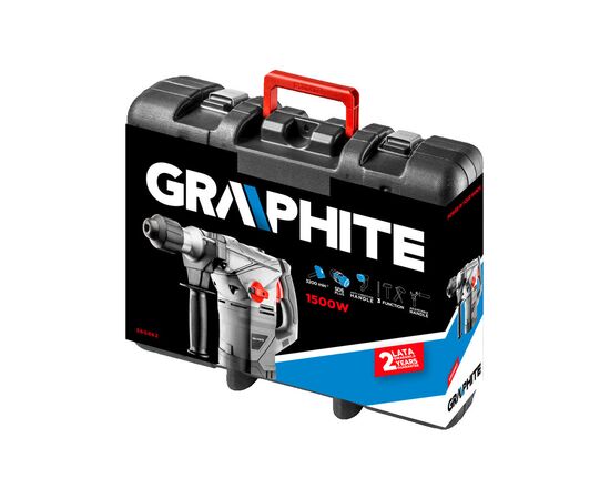 Перфоратор Graphite SDS+ 1500 Вт (58G862), изображение 2 Перфоратор Graphite SDS+ 1500 Вт (58G862), изображение 2