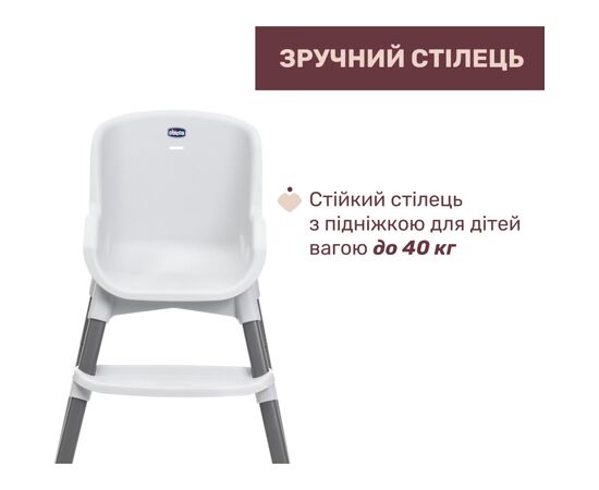 Стульчик для кормления Chicco Polly Zest, белый (87170.77), изображение 3 Стульчик для кормления Chicco Polly Zest, белый (87170.77), изображение 3