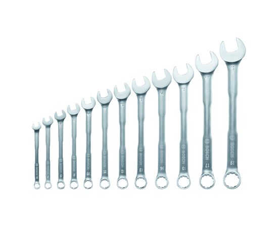Ключ Bosch гаечный, набор 12шт, комбинированный, 6-19мм, CrV (1.600.A02.Z9D), изображение 2