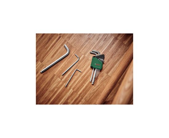 Ключ Bosch шестигранный, набор 9шт, шаровидный наконечник (1.600.A02.BX9), изображение 4