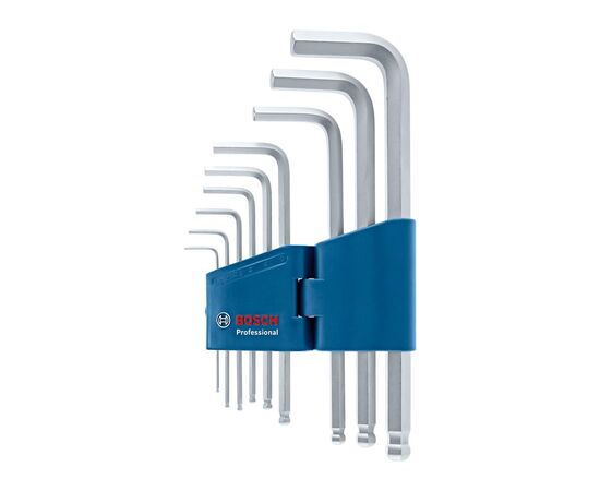 Ключ Bosch шестигранный, набор 9шт, шаровидный наконечник (1.600.A01.TH5), изображение 2