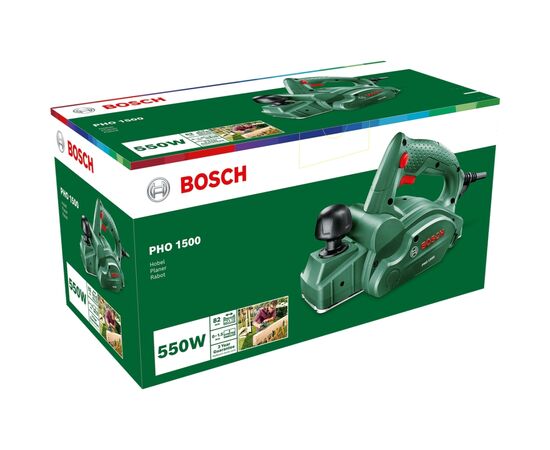 Электрорубанок Bosch PHO 1500 280Вт 82мм до 1.5мм 2.55кг (0.603.2A4.000), изображение 3 Электрорубанок Bosch PHO 1500 280Вт 82мм до 1.5мм 2.55кг (0.603.2A4.000), изображение 3