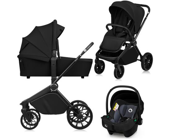 Коляска Lionelo 3 в 1 MIKA PLUS BLACK ONYX (LO-MIKA PLUS 3IN1 BLACK ONYX)