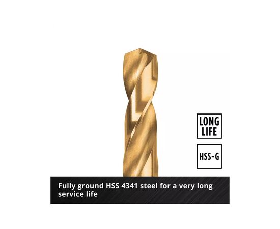 Набір свердл Einhell по металу 19шт, 1-10мм, кейс (427019), зображення 3