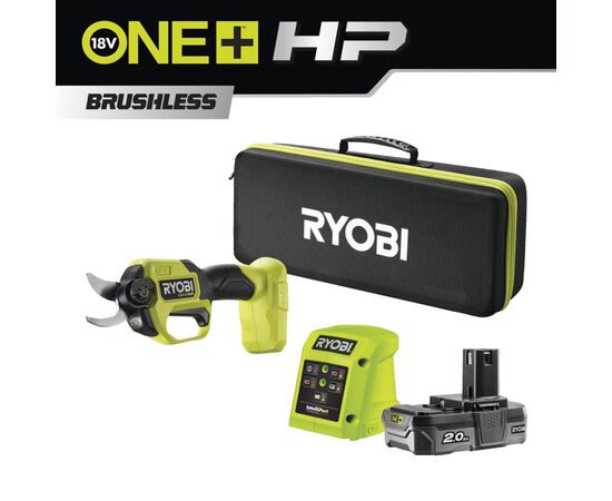 Секатор Ryobi ONE+ HP RY18SCXA-120T, 18V, 2Ah, до 28мм, кейс (5133005788), изображение 2 Секатор Ryobi ONE+ HP RY18SCXA-120T, 18V, 2Ah, до 28мм, кейс (5133005788), изображение 2
