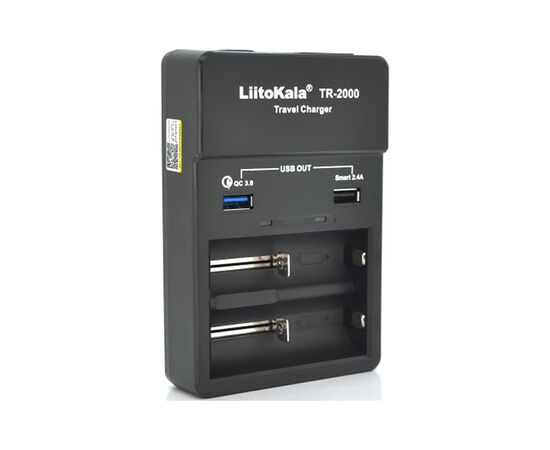 Зарядное устройство для аккумуляторов Liitokala 2 Slots, USB1/QC/3.0, USB2/2.4A, NiMHC(R14)/SC/AA/AAA/17670, Li-ion10440...26650 (Lii-TR2000)
