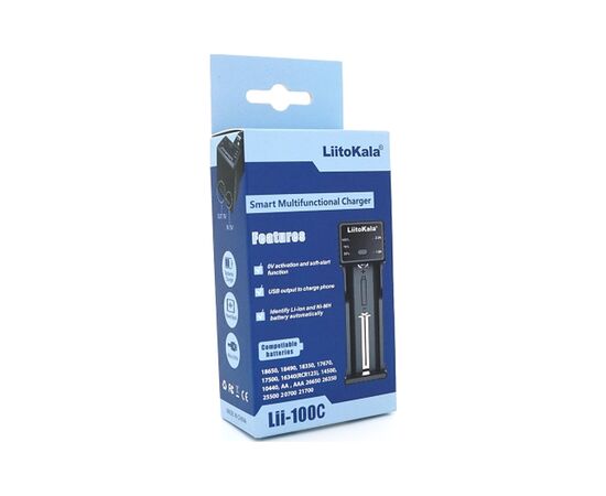 Зарядное устройство для аккумуляторов Liitokala 1 Slot, LED disp, USB, Li-ion/3.7V/3.8V, Li-Fe/3.2V, Ni-MH/1.2V (Lii-100C), изображение 4 Зарядное устройство для аккумуляторов Liitokala 1 Slot, LED disp, USB, Li-ion/3.7V/3.8V, Li-Fe/3.2V, Ni-MH/1.2V (Lii-100C), изображение 4