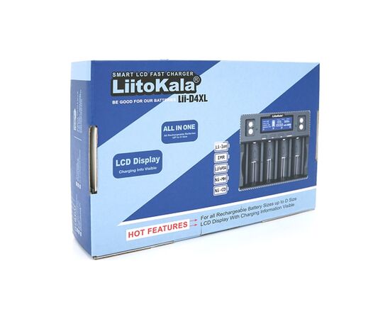 Зарядное устройство для аккумуляторов Liitokala 4 Slots+2, Ni-MH/Ni-CdAA,AAA,C, +Крона, Li-ion/IMR32650,21700,18650 (Lii-D4XL), изображение 5 Зарядное устройство для аккумуляторов Liitokala 4 Slots+2, Ni-MH/Ni-CdAA,AAA,C, +Крона, Li-ion/IMR32650,21700,18650 (Lii-D4XL), изображение 5